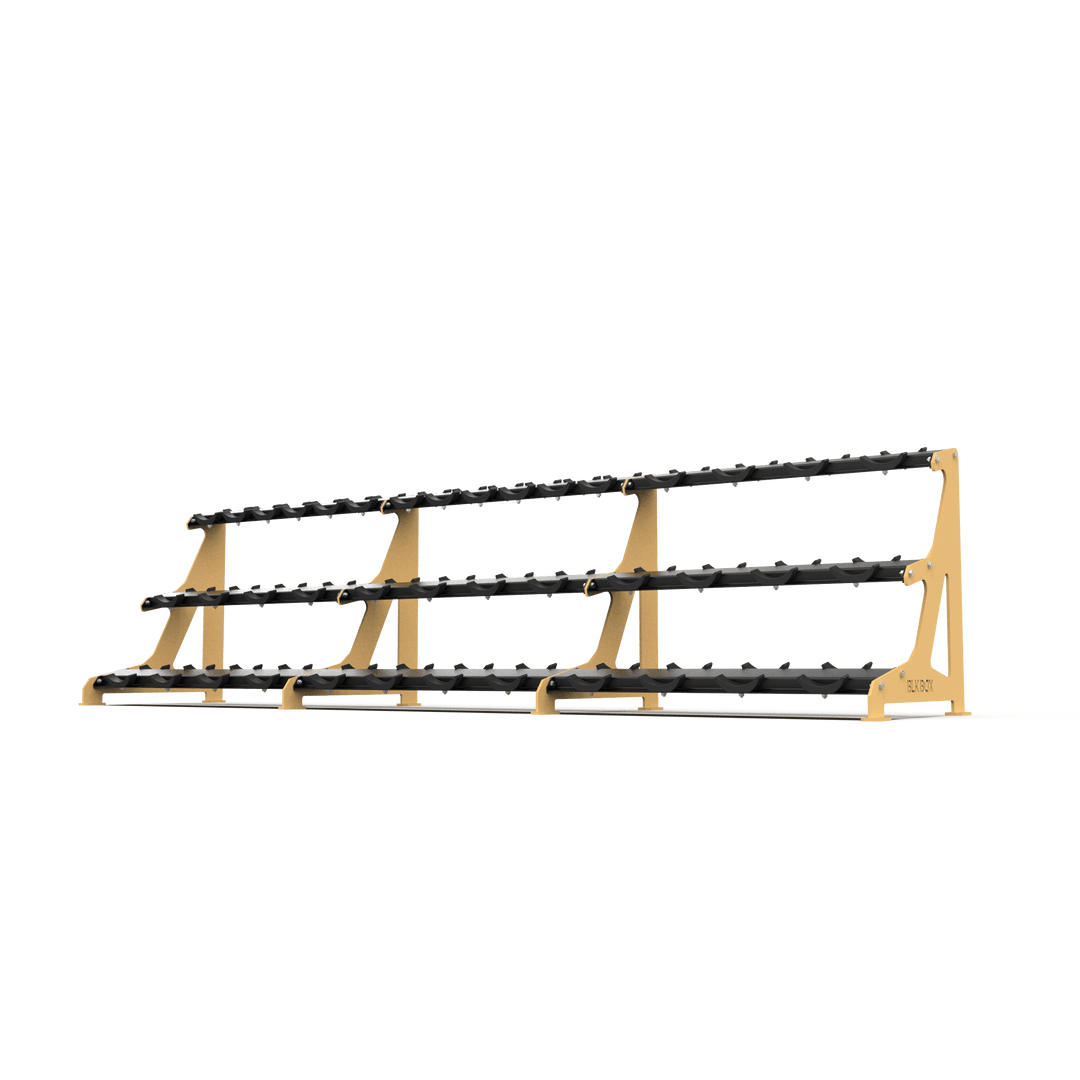 3 Tier Round Dumbbell Rack 2.5 - 50kg - BLK BOX