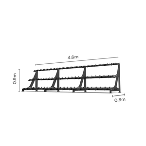 3 Tier Round Dumbbell Rack 2.5 - 50kg - BLK BOX