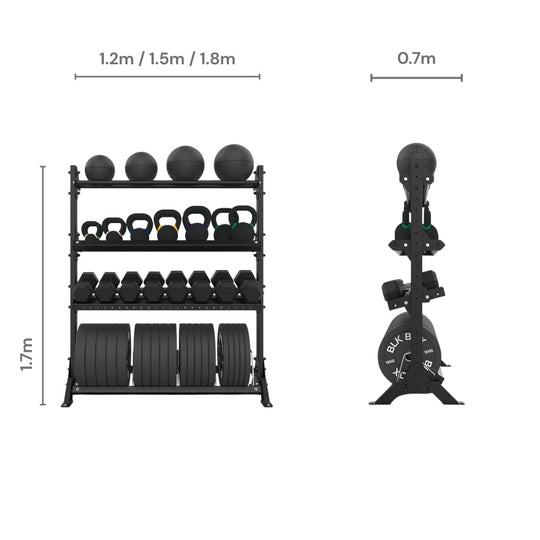 4 Tier Basecamp Storage System - 1.8m - BLK BOX