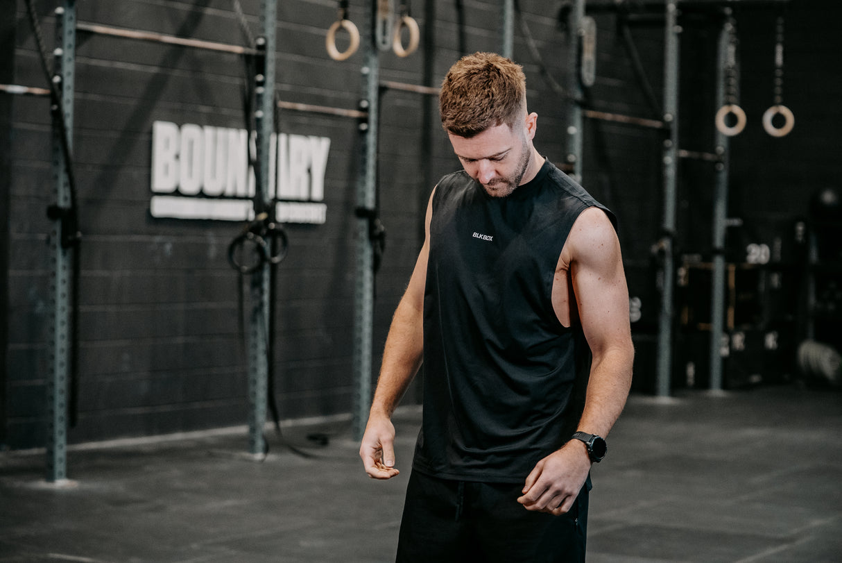 Black Sleeveless Workout Tee