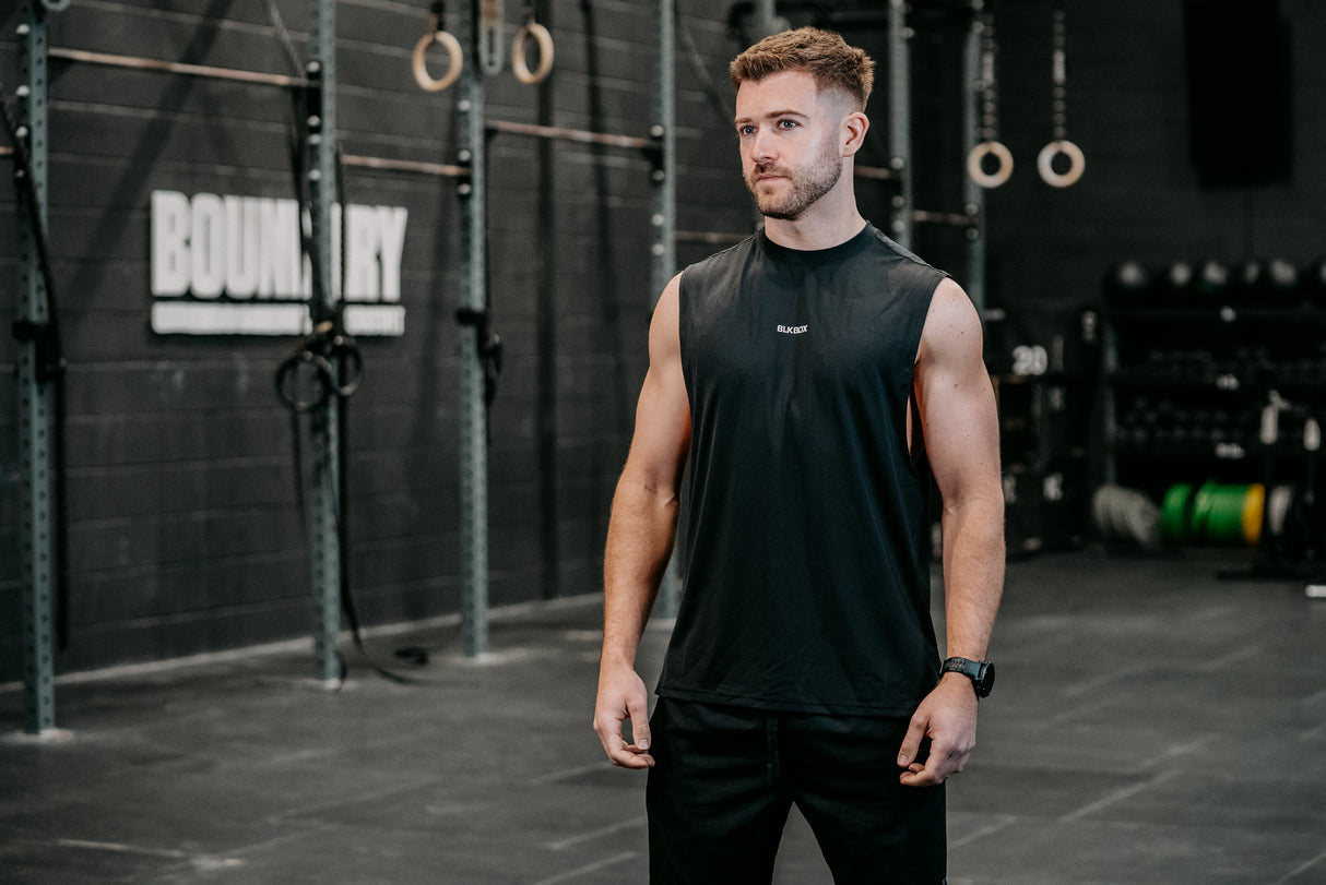 Black Sleeveless Workout Tee