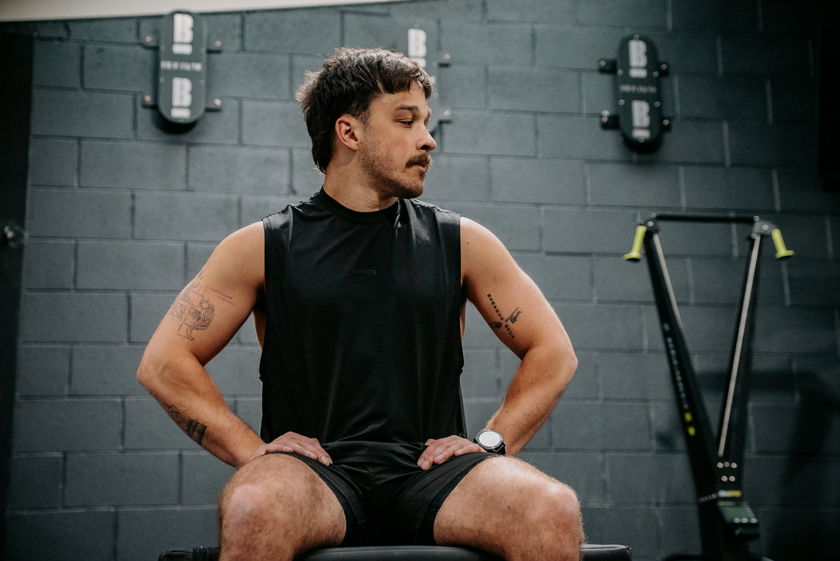 Black Sleeveless Workout Tee