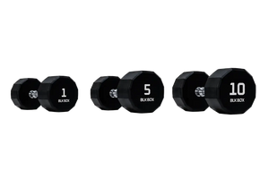BLK BOX 12 Sided Urethane Dumbbell Set - (1-10kg) (10 pairs)