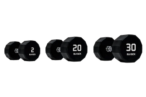 BLK BOX 12 Sided Urethane Dumbbell Set - (2-30kg) (15 pairs)