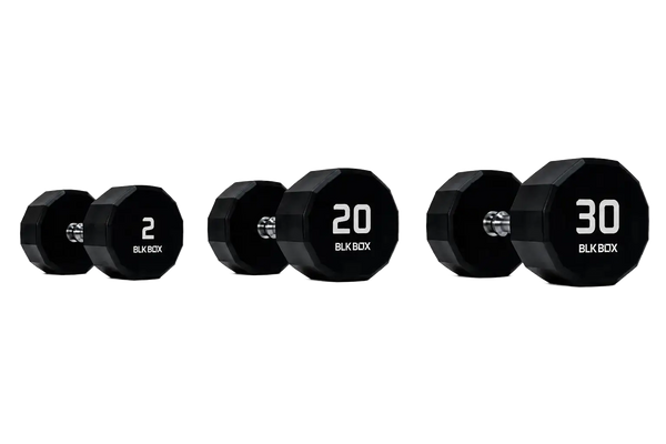 BLK BOX 12 Sided Urethane Dumbbell Set - (2-30kg) (15 pairs)