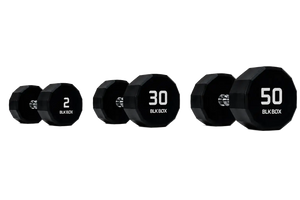 BLK BOX 12 Sided Urethane Dumbbell Set - (2-50kg) (25 pairs)