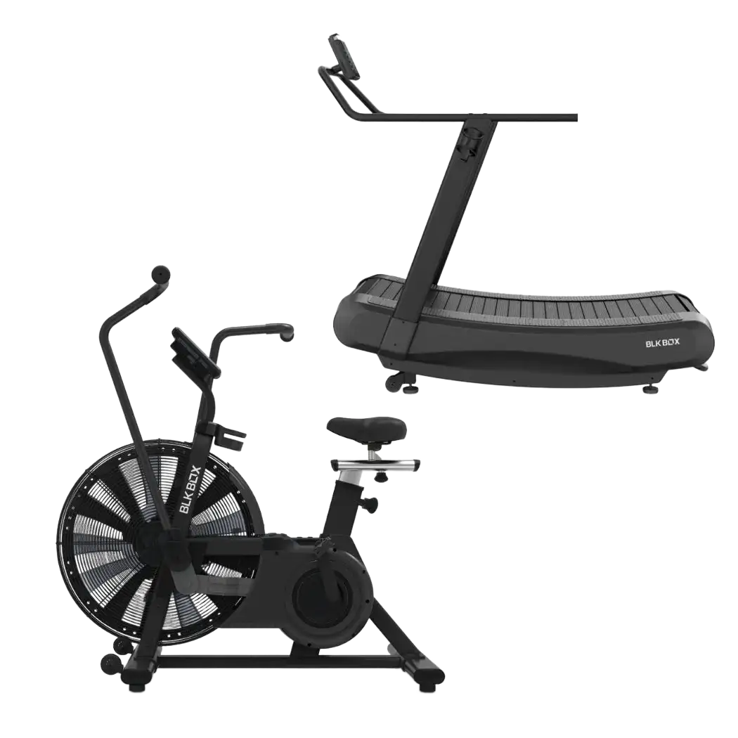 BLK BOX Air Bike and Curved Treadmill Cardio Bundle
