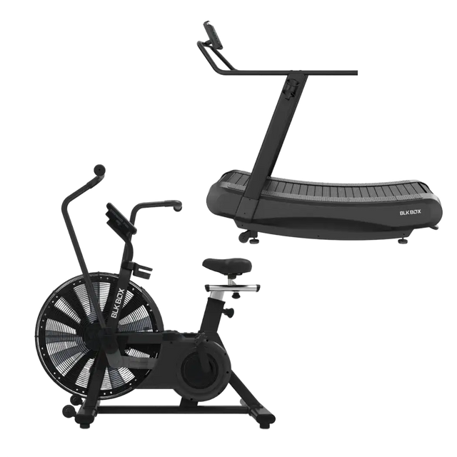 BLK BOX Air Bike and Curved Treadmill Cardio Bundle