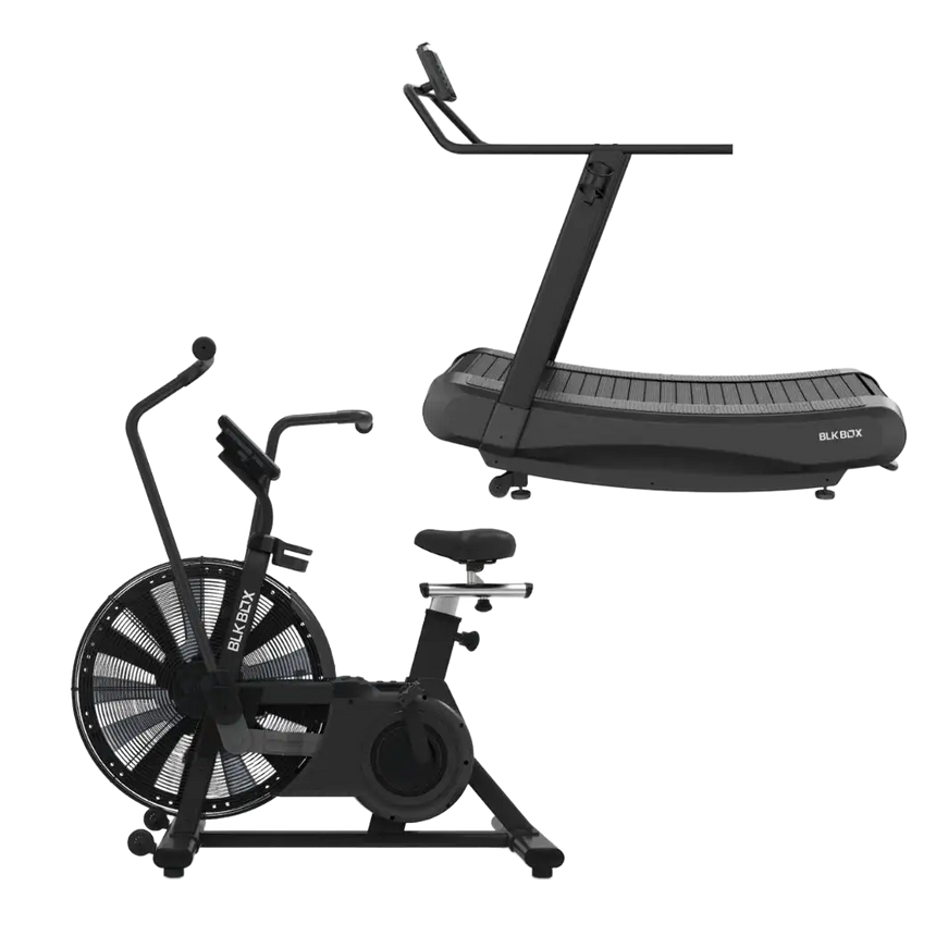 BLK BOX Air Bike and Curved Treadmill Cardio Bundle