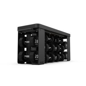 BLK BOX Fit Bench lower side with dumbbell storage