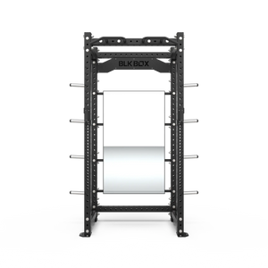 BLK BOX Mirror Attachment with Brackets on rack front view