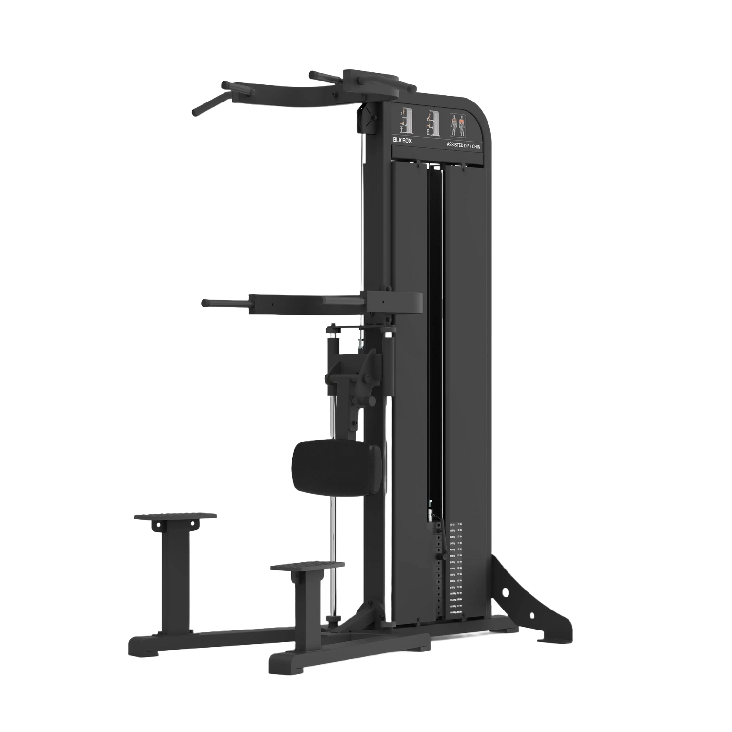 BLK BOX Pin Loaded Chin Dip Assist Render Front Side