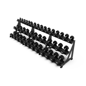 BLK BOX Premium 3 Tier Dumbbell Rack 40kg high angle