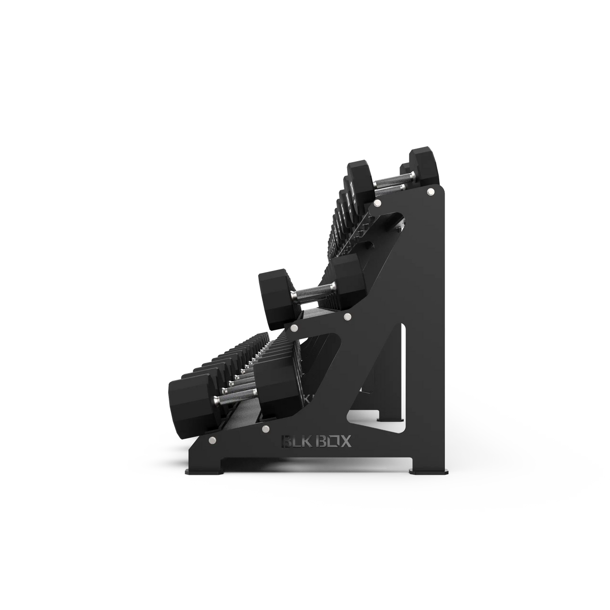 BLK BOX Premium 3 Tier Dumbbell Rack 60kg side