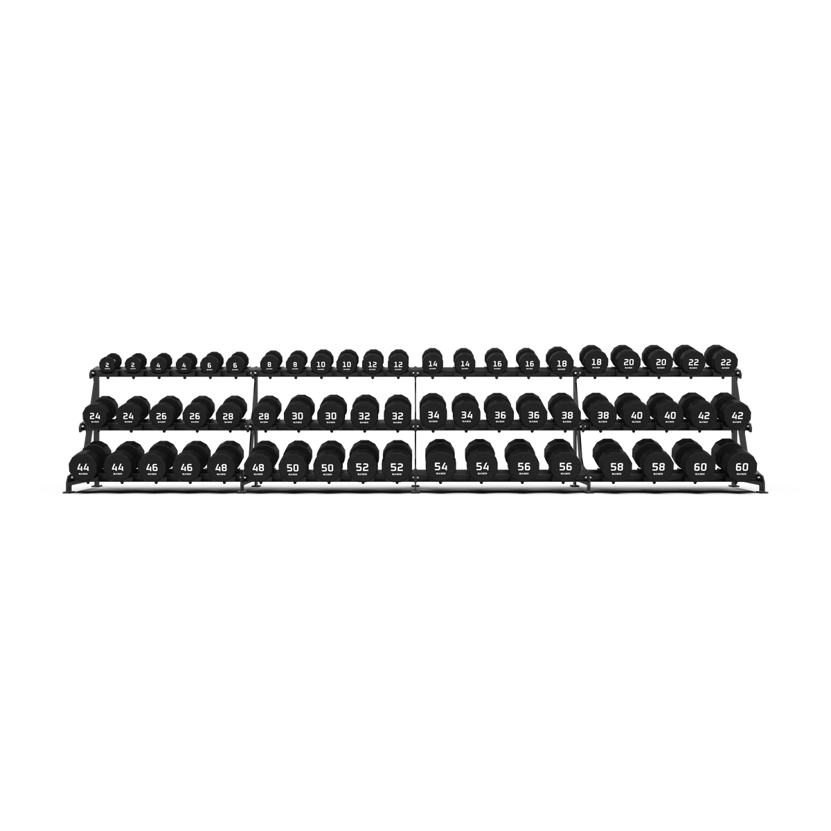 BLK BOX Premium 3 Tier Dumbbell Rack 60kg front angle