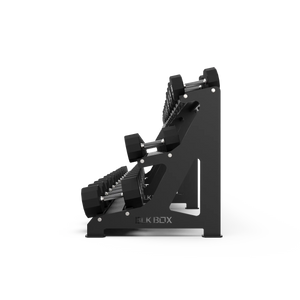 BLK BOX Premium 3 Tier Dumbbell Rack side angle 40kg