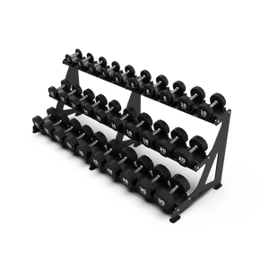 BLK BOX Premium 3 Tier Dumbbell Rack high angle
