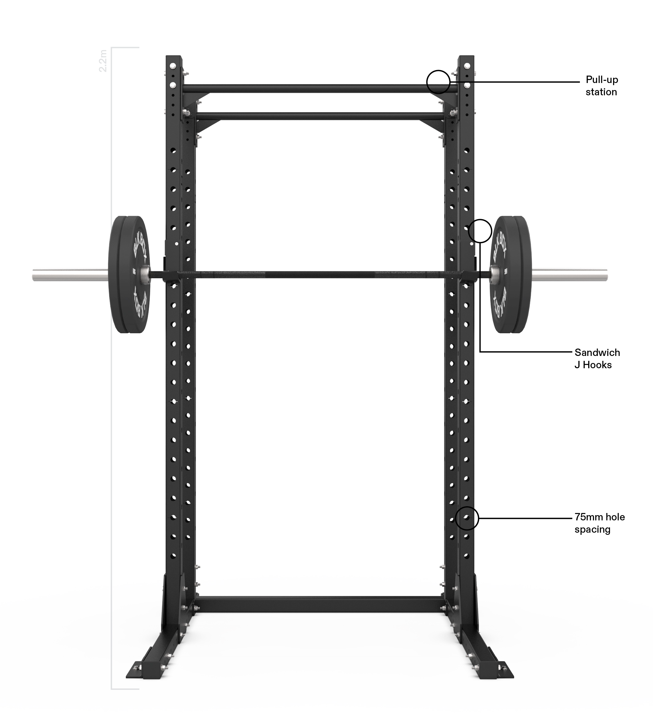 BLK BOX 1 Series Free Standing Half Rack | BLK BOX