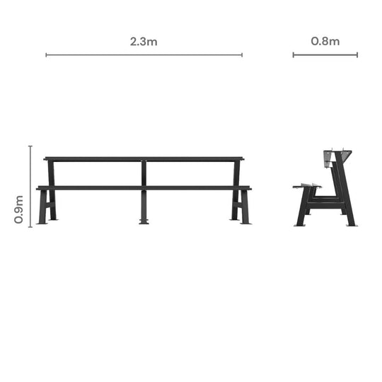 BLK BOX Black Hex Dumbbell Rack