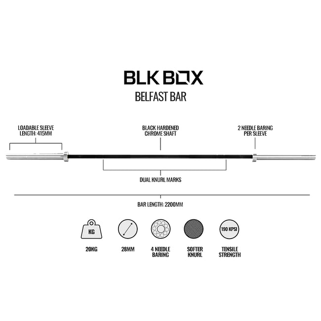 Belfast Bar - 20kg 7ft Olympic Barbell