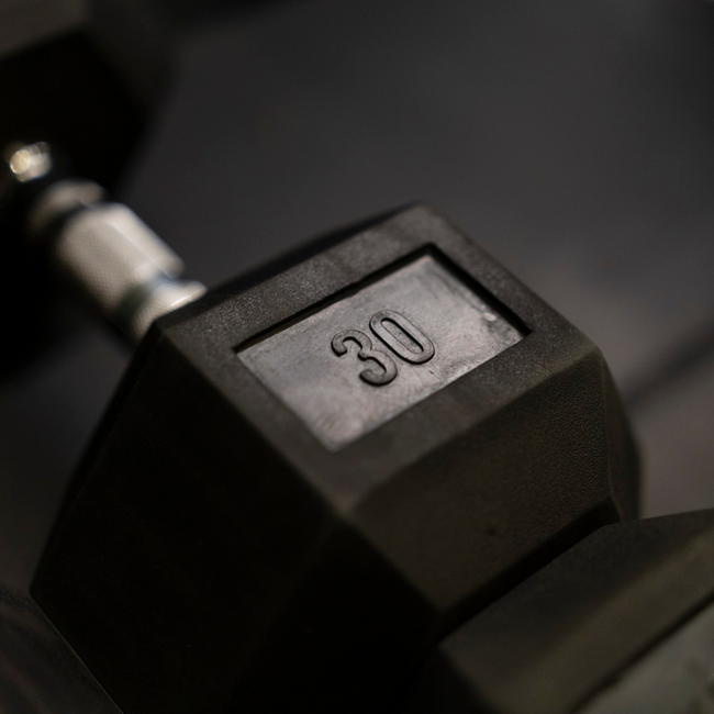 Rubber Hex Dumbbells (Sold Individually)