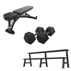 Adjustable Bench & Hex Dumbbell Set | BLK BOX