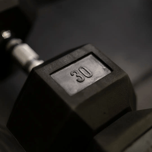 Rubber Hex Dumbbells (Sold Individually) - BLK BOX