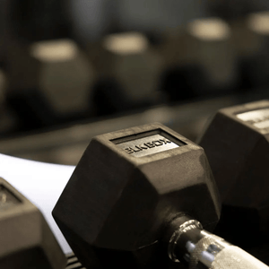 Rubber Hex Dumbbells (Sold Individually) - BLK BOX