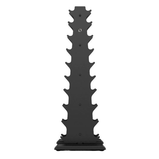 Vertical Dumbbell Rack with Premium Round Urethane Dumbbell Set - BLK BOX