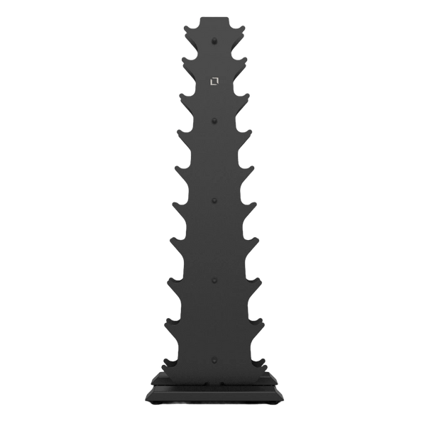 Vertical Dumbbell Rack with Premium Round Urethane Dumbbell Set - BLK BOX