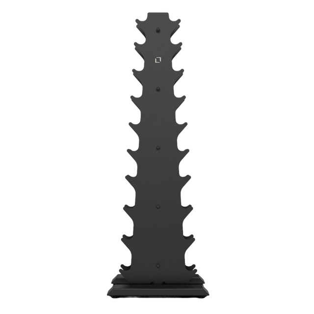 Vertical Dumbbell Rack with Premium Round Urethane Dumbbell Set - BLK BOX