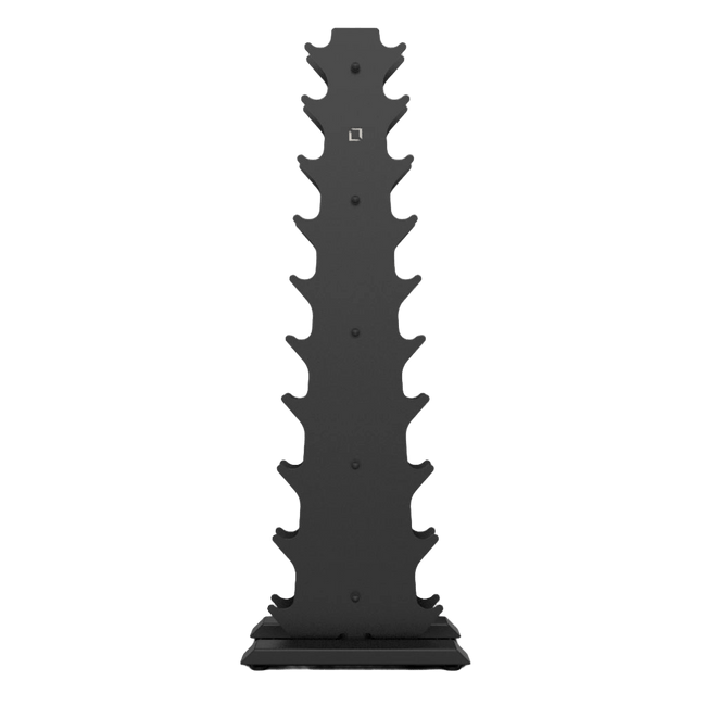 Vertical Dumbbell Rack with Premium Round Urethane Dumbbell Set - BLK BOX