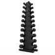Vertical Dumbbell Rack with Rubber Hex DB Set - BLK BOX