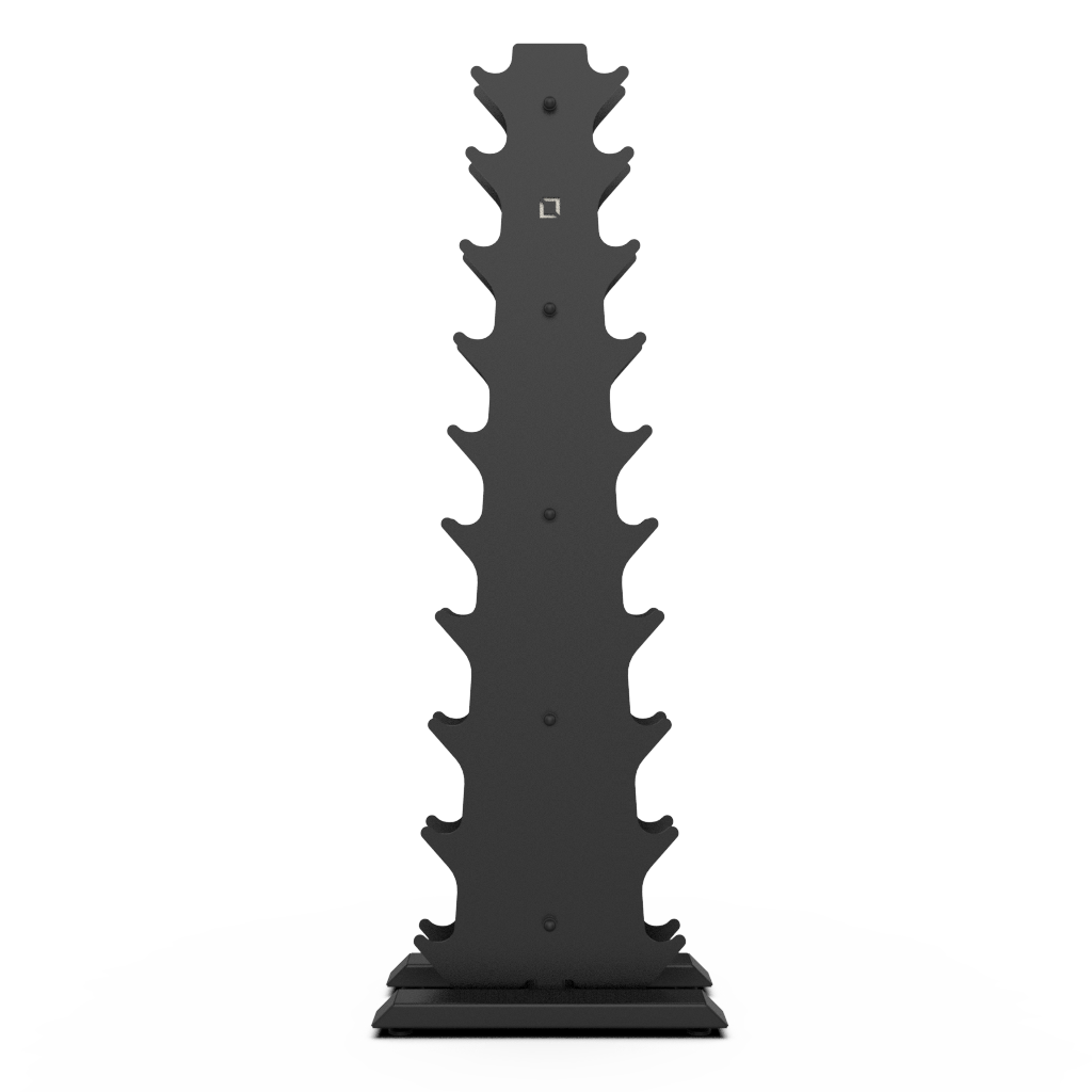 Vertical Dumbbell Rack with Rubber Hex DB Set - BLK BOX