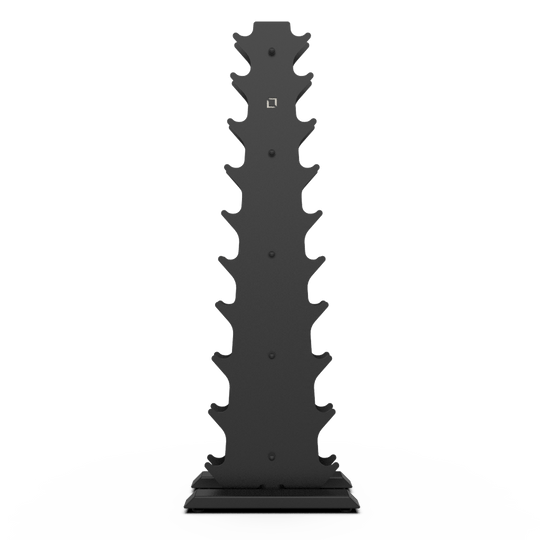 Vertical Dumbbell Rack with Rubber Hex DB Set - BLK BOX