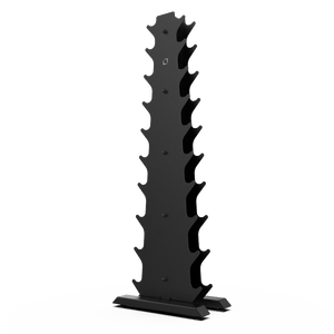 Vertical Dumbbell Rack with Rubber Hex DB Set - BLK BOX