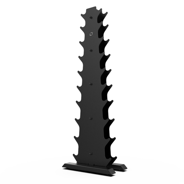 Vertical Dumbbell Rack with Rubber Hex DB Set - BLK BOX