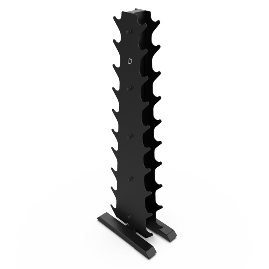 Vertical Dumbbell Rack with Rubber Hex DB Set - BLK BOX