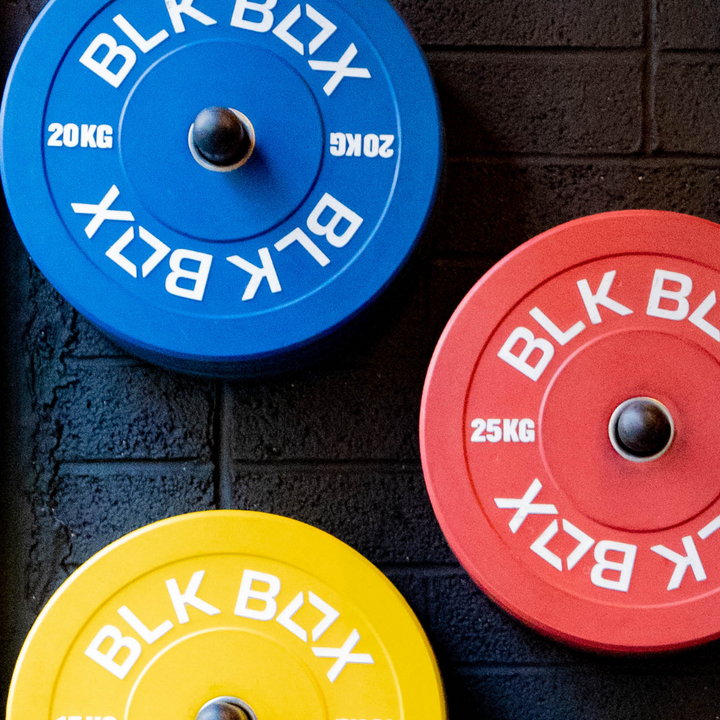 BLK BOX Home Gym Space Saving Bundle - Weight Plates on Mounted Wall Storage