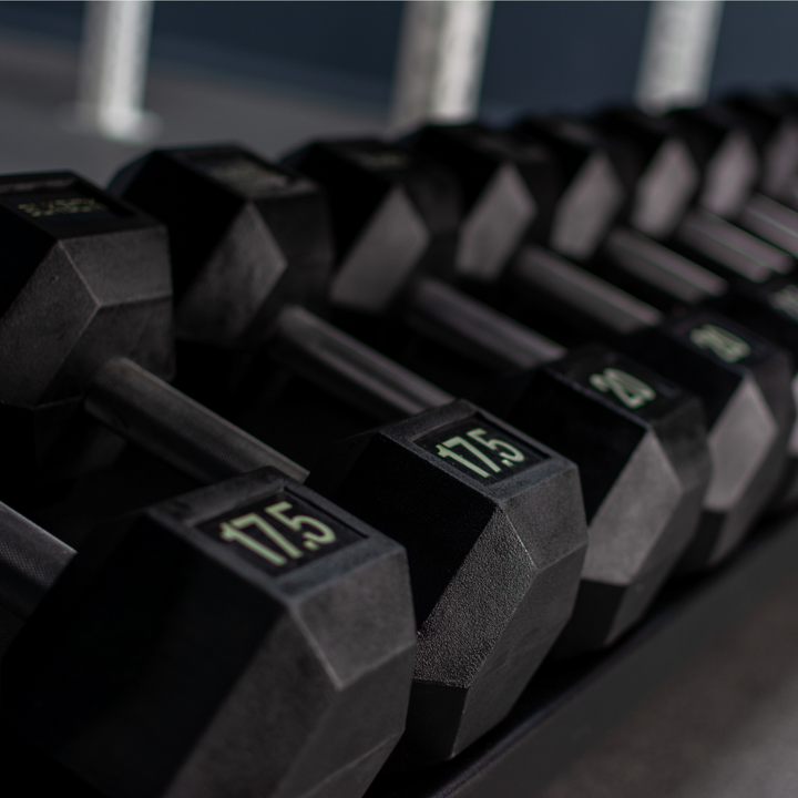 BLK BOX 2 Tier Dumbbell Rack on Wheels with 5 - 30kg Dumbbell Set