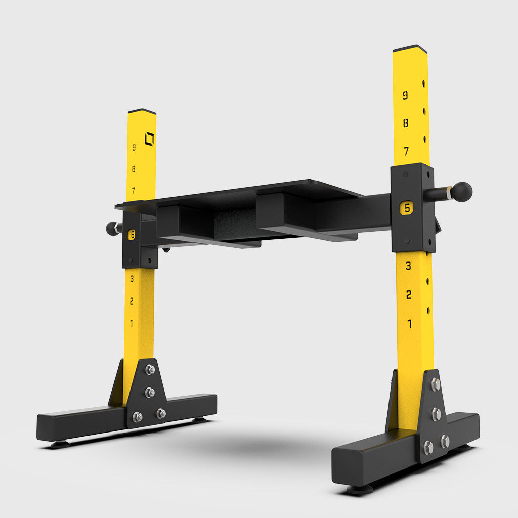 Exercise adjustable step up box clearance