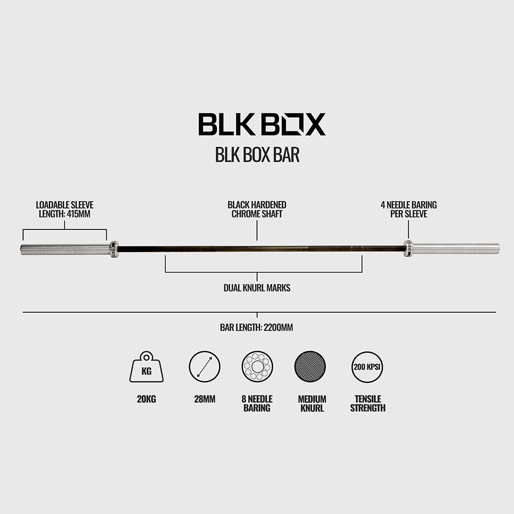 The BLK BOX Bar - 20kg 7ft Olympic Barbell