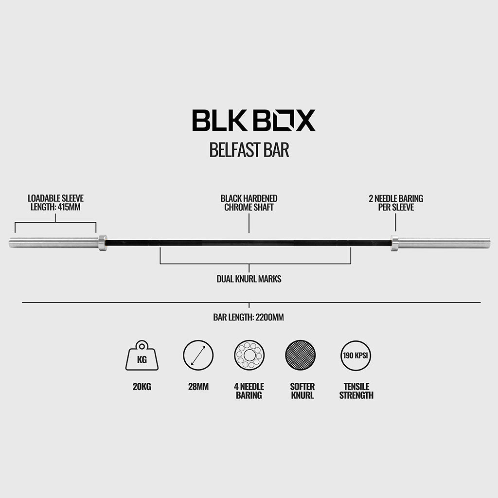 BLK BOX Belfast Bar - 20kg 7ft Olympic Barbell