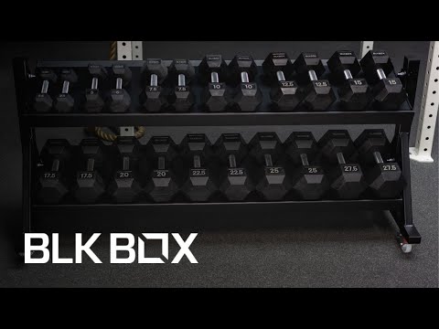 2 Tier Dumbbell Rack on Wheels BLK BOX