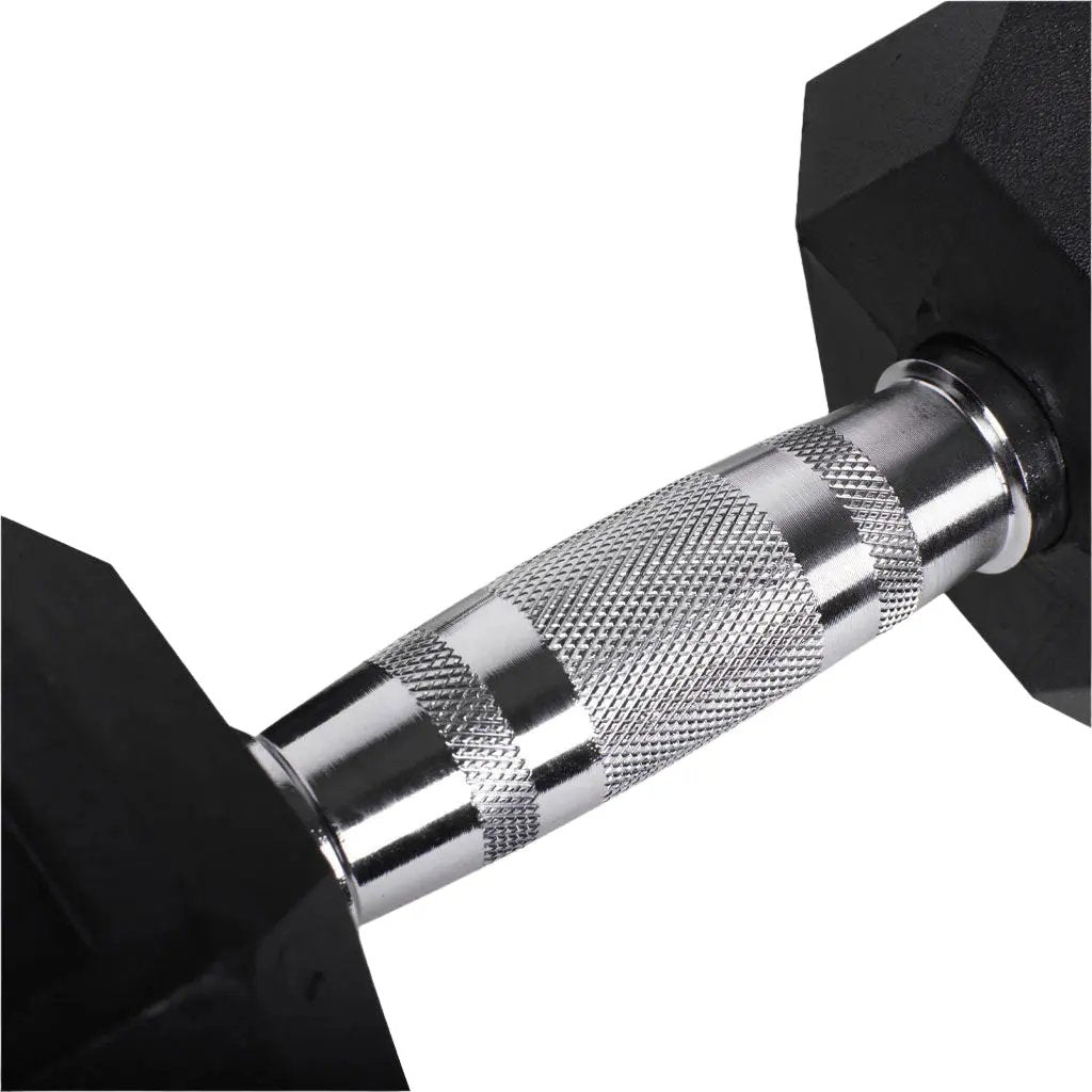 Rubber Hex Dumbbells (Sold Individually) - BLK BOX
