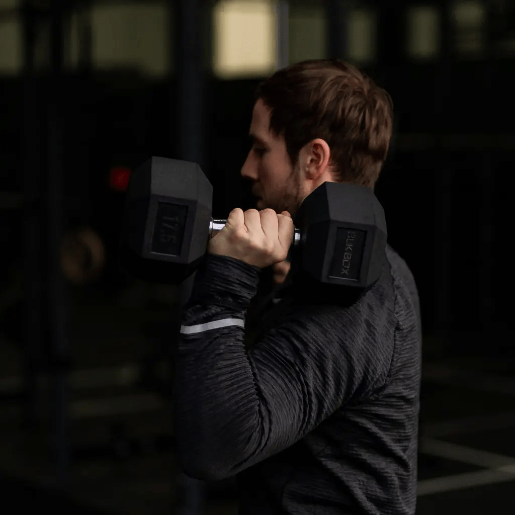 Rubber Hex Dumbbells (Sold Individually) - BLK BOX