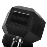 Rubber Hex Dumbbells (Sold Individually) - BLK BOX