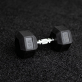 Rubber Hex Dumbbells (Sold Individually) - BLK BOX