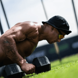 Rubber Hex Dumbbells (Sold Individually) - BLK BOX