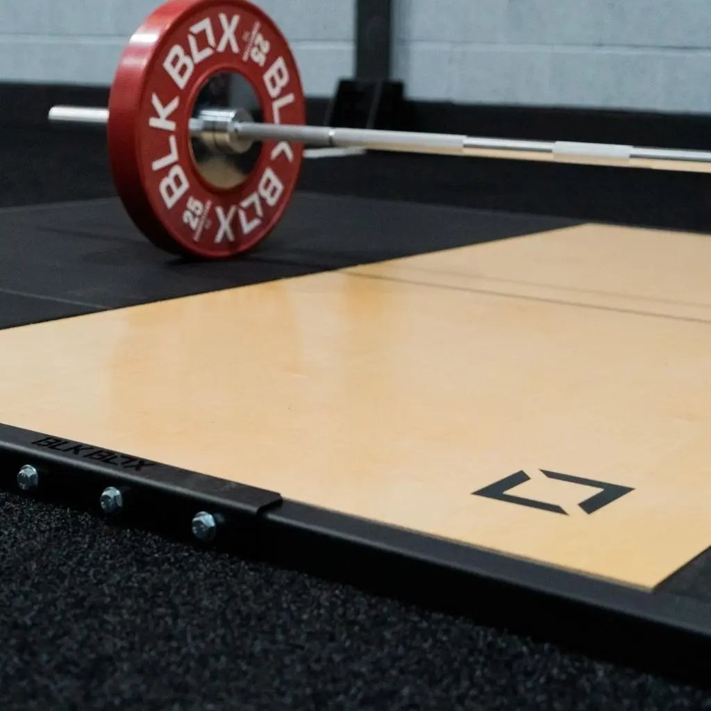 BLK BOX Weightlifting Platform 40mm – hardwood and rubber surface